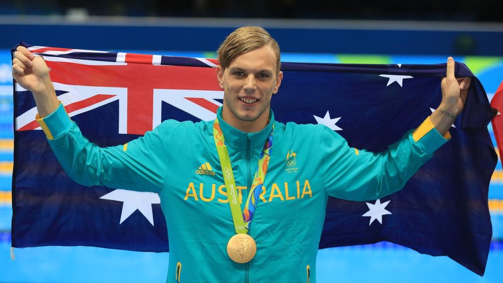 Bandera Australia Kyle Chalmers, Banderas en eventos deportivos