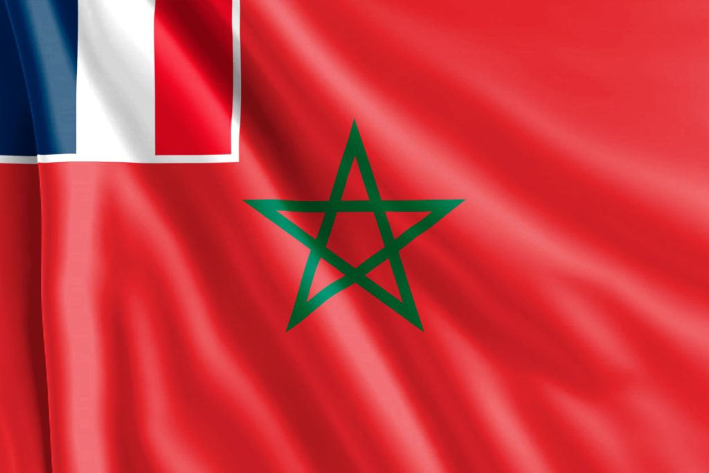 Bandera-Marruecos,-protectorado-francés