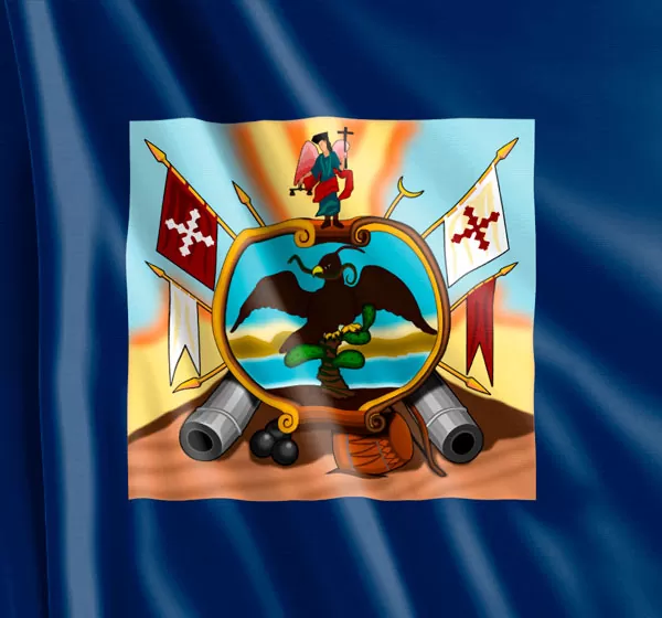 Bandera de Allende reverso cruz