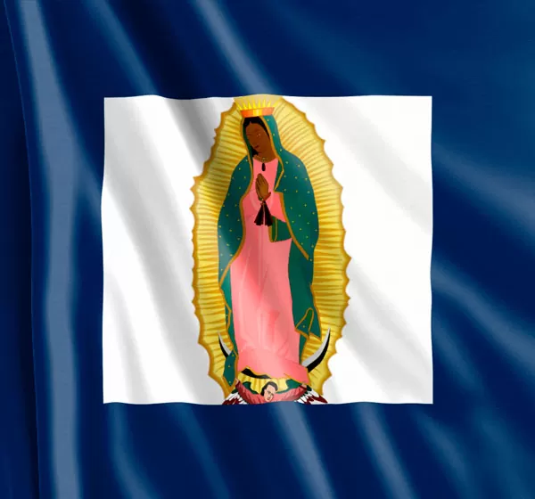 Bandera de Allende anverso Nuestra Señora de Guadalupe
